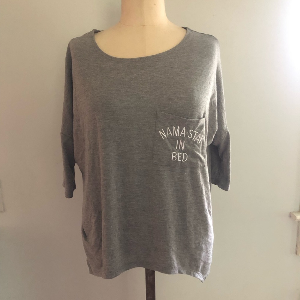 Quarter length sleeve pajama shirt